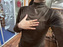 傾慕汐羽打底衫女內搭半高領(lǐng)長(cháng)袖上衣修身T恤 咖啡色 均碼 曬單實(shí)拍圖