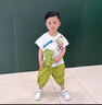 mlgt kids童裝男童套裝2025夏季酷帥男孩短袖洋氣寶寶夏裝兒童長褲 灰色A款 100 cm（建議身高95cm左右) 曬單實拍圖