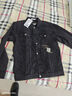 真維斯（JEANSWEST）牛仔夾克男士2025秋季潮牌刺繡工裝上衣牛仔外套男黑灰色M 曬單實(shí)拍圖
