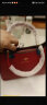 袋鼠卡拉品牌真皮女包母亲节送妈妈牛皮包包2024新款中年女士斜挎包手提包 红色（礼盒装+手包卡包吊坠） 实拍图