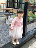 優(yōu)奇女童連衣裙秋裝2025新款洋氣寶寶蓬蓬裙周歲禮服春秋季兒童公主裙 粉色 90cm 曬單實(shí)拍圖
