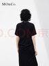 MO&Co.歐根紗立體愛(ài)心圓領(lǐng)短袖寬松純棉小白T恤夏上衣上裝基礎黑白 黑色-第2批 M 165 曬單實(shí)拍圖