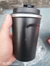 廚匠（TREEJACK）咖啡杯304不銹鋼保溫杯便攜水杯隨行杯創(chuàng  )意杯子男女辦公室茶杯 騎士黑-小號380ml+咖啡勺 曬單實(shí)拍圖