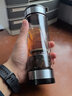 茶之戀茶水分離杯高端商務鈦杯雙層玻璃水杯便攜辦公家用泡茶杯生日禮物 銀色 曬單實拍圖