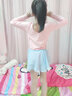 艾舞戈兒童舞蹈服女童秋季連體練功服蝴蝶結芭蕾舞演出服考級跳舞衣 粉色-長(cháng)袖 130 身高110-120cm體重38-48斤 曬單實(shí)拍圖