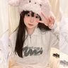柯蘭娜半拉鏈polo領(lǐng)正肩衛(wèi)衣女春秋新款國風(fēng)長袖t恤上衣冬 花灰色（常規(guī)） L 【建議110-130斤】 曬單實(shí)拍圖
