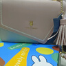 米菲（MIFFY）斜挎包女高級感拼色鏈條小方包生日禮物肩帶可調可愛(ài)風(fēng)流蘇帶掛件 粉色 曬單實(shí)拍圖