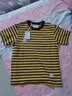 AK ARMY 男裝 夏季新品男式純棉細條紋短袖T恤男士?；晟滥衪恤阿美咔嘰 黃黑條紋 S 曬單實(shí)拍圖