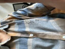 Foss Phil短袖衬衫男士夏季宽松格子衬衣休闲外套男装CY53灰蓝XL 晒单实拍图