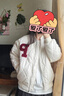 妙奕嘉棉服女士外套秋冬季棉襖棉衣夾棉2025新款冬裝棒球服夾克加厚美式 字母P菱格棉服【米白色】 M 【建議100-120斤】 曬單實(shí)拍圖