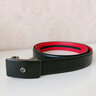 金利來(lái)（Goldlion）新款男士皮帶男真皮自動(dòng)扣本命年紅色腰帶牛皮送男友送父親節禮物 本命年【外黑內紅】 115cm 曬單實(shí)拍圖