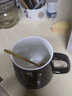BUDINGCIYI 恒溫55度暖暖星座陶瓷馬克杯帶蓋勺咖啡水杯子生日禮物送男女友 水瓶座【禮盒包裝】 黑色 曬單實拍圖