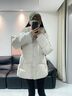 beanpole90%鵝絨 BEANPOLE濱波秋冬女收腰時尚可拆卸毛領羽絨服 象牙色 M 165/88A 曬單實拍圖