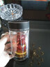 富光玻璃杯雙層大容量帶手把辦公水杯320ml帶蓋有濾網(wǎng)玻璃茶杯子1420 黑色 普通底GP1420-320 曬單實(shí)拍圖