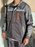 八仟流工作服定制男裝耐臟耐磨春秋上衣工地工程干活汽車(chē)維修勞保服外套 【耐穿耐磨+高亮反光條】深灰配淺灰上衣 L /170  (115-140斤) 曬單實(shí)拍圖