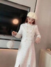 彩木夏秋裝白色小香風(fēng)連衣裙女秋冬氣質(zhì)年會(huì )小禮服平時(shí)可穿毛呢A字裙子 白色 M95-105斤 曬單實(shí)拍圖