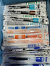 派通（Pentel）LRN5/LRN5TL速干黑色筆芯黑色水筆替芯大容量適用bln105\/bln75學(xué)生按動(dòng)中性筆0.5mm彩色勃艮第紅 紅色【LRN5TL】 6支裝 曬單實(shí)拍圖