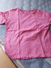 檸清研純棉t恤女短袖寬松仿棉麻套頭純色上衣夏季女裝 深粉+淺藍【A022兩件裝】 XL建議【120-135斤】 曬單實(shí)拍圖