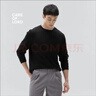 CARE OF LORDCAREOFLORD 春秋新品男士純棉白色圓領(lǐng)長(cháng)袖T恤長(cháng)絨棉打底衫5290 黑色 現貨 M 曬單實(shí)拍圖