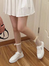 YaoJingLieRen女鞋2025春季新款韓版ins小白鞋女潮學生厚底松糕鞋女街拍板鞋女 白灰 37 (235mm) 曬單實拍圖