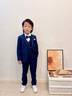 彬單兒童西裝男童純色西服套裝紳士花童鋼琴禮服表演服G133 藏藍 140  曬單實(shí)拍圖
