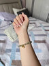 老廟黃金手鏈和田玉手串竹節鈴蘭花福牌送女友送老婆生日禮物 鈴蘭花手串+禮盒 曬單實(shí)拍圖