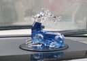 都爵族（dojoz）水晶一鹿平安汽車擺件車載擺件創(chuàng)意高檔工藝品車內(nèi)飾品擺件保平安 藍(lán)色 曬單實(shí)拍圖