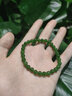 印象眸和田玉手串單圈圓珠碧玉手鏈男女款生日禮物新年禮物 單珠約6mm 曬單實(shí)拍圖