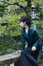 日著女裝博主同款2024秋夏季新小眾高級印花顯瘦長袖衣薄襯衫 尋河綠 M 曬單實拍圖