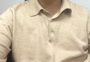 ZINGCHEN【可機洗棉山羊絨】ZINGCHEN針織polo衫男長袖 意式純色翻領 米白色 XL 曬單實拍圖