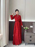 心楠新中式旗袍敬酒服新娘2025新款女紅色訂婚套裝出閣禮服裙回門(mén)便裝 2件套【吊帶長(cháng)裙+長(cháng)袖外套】M碼 曬單實(shí)拍圖