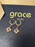 Grace Girl18K金四葉草耳環(huán)女玫瑰金耳圈輕奢氣質(zhì)耳飾送女友禮物 18K金四葉草耳環(huán)+輕奢禮盒 曬單實(shí)拍圖