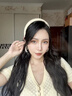 紅允2025新款夏季發(fā)箍女白色海綿高顱頂洗臉頭箍發(fā)卡壓發(fā)發(fā)捆頭飾 高頂發(fā)箍米白色F060 曬單實拍圖