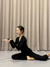 悅步古典舞蹈服裝上衣彈力修身集訓服中國舞現代舞女練功服小V領(lǐng)套指 黑色 L 曬單實(shí)拍圖