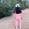 mlgt kids童裝女童套裝女寶寶春秋季衛(wèi)衣運動裝兒童休閑開衫兩件套 粉紅色 90 cm 曬單實拍圖