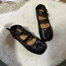 Maison Margiela馬吉拉Tabi雙帶芭蕾分趾鞋平底搭扣休閑鞋女鞋單鞋通勤 T8013黑色 36 曬單實(shí)拍圖