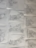 臻言工筆畫底稿白描畫稿山水畫手繪臨摹線描山水畫冊熟宣成品初學(xué)者勾線描紅線條入門教材國畫寫意可直接上色 工筆畫山水畫冊一，共126張不同圖案 曬單實拍圖