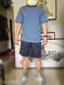 奎羽?；晟滥杏?xùn)練服體能服套裝夏軍迷條紋短袖速干 ?；晟馈咎籽b】 180-185/92-96 曬單實(shí)拍圖