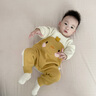 幼歌（YOUGE）嬰幼兒軟萌童趣繡花柔軟動(dòng)物爬服寬松舒適軟綿連體衣潮 鵝黃小雞 80cm 曬單實(shí)拍圖