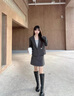 ELLE法式高級(jí)感正肩西裝女高級(jí)感2025春季新款通勤感氣質(zhì)職業(yè)西服 深灰（上裝） M 曬單實(shí)拍圖