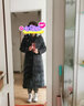 UAISI白鵝絨羽絨服女長款加厚超長款羽絨大衣過膝至腳踝冬季鵝絨鵝絨服 黑色 XL  適合120至130斤 曬單實拍圖