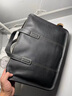赫澤瓊斯商務(wù)公文包進(jìn)口意大利手提包電腦包休閑簡(jiǎn)約出差包大容量軟皮男包 黑色荔枝紋意大利牛皮 曬單實(shí)拍圖