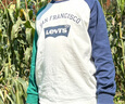 Levi's李維斯兒童裝長(cháng)袖T恤秋季新款男童女童上衣寶寶打底衫 糖果白 130 /64 【建議身高116-122cm】 曬單實(shí)拍圖