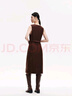 VEROMODA連衣裙女2024早秋新款無(wú)袖V領(lǐng)系帶前開叉直筒裙優(yōu)雅氣質(zhì) 可可色 165/84A/M 曬單實(shí)拍圖