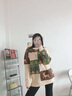 Shelley Jones情侶款毛衣男女oversize慵懶風(fēng)bf針織衫秋冬款麋鹿提花毛線(xiàn)衣外套 CP08 杏色 XL [建議125-145斤] 曬單實(shí)拍圖