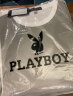 花花公子（PLAYBOY）卫衣男圆领春夏季男士外套长袖T恤休闲宽松衣服打底衫 白灰 XL 晒单实拍图