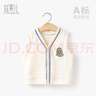 宜爽兒嬰兒馬甲春秋季寶寶衣服上裝兒童背心針織開(kāi)衫外套 藏青色 100 曬單實(shí)拍圖