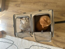 COCS猫包拉杆式宠物拉杆箱可折叠车载猫咪笼子外出便携大容量手提斜跨 米白双仓/包可拆卸两只30斤内 实拍图