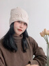 儂依拉 帽子女秋冬季包頭帽韓版潮套頭帽堆堆帽休閑針織頭巾帽睡帽產(chǎn)后月子帽 米色 曬單實(shí)拍圖