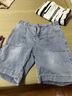 善己牛仔短褲女2020新款文藝高腰熱褲顯瘦闊腿夏季薄款寬松潮純棉 牛仔藍 L 【現貨發(fā)售】 曬單實(shí)拍圖